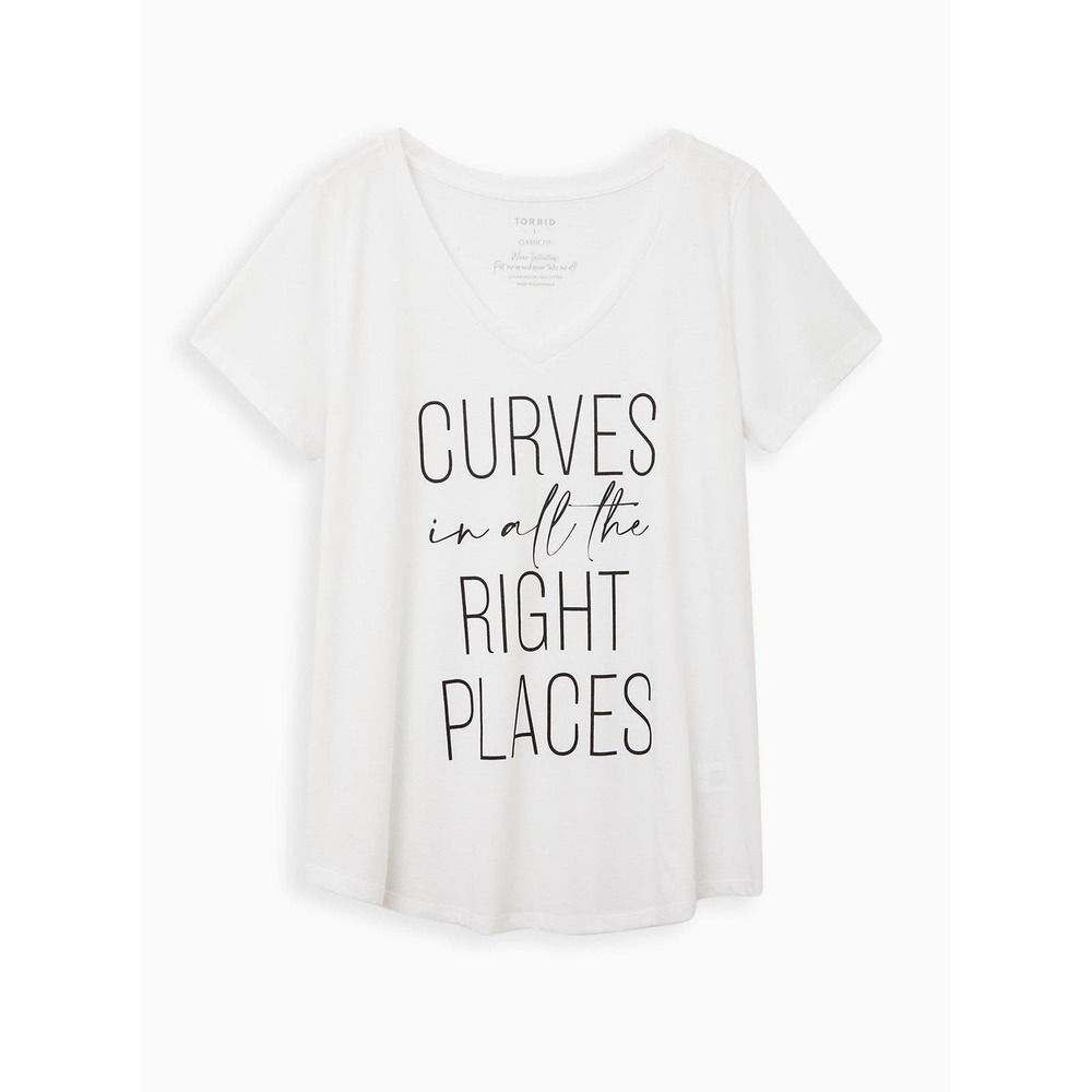 NWT Torrid Curve in the Right Place White Crew Tee Top Shirt Plus Size: 4X (26)